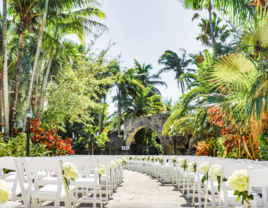 Outdoor ceremony venue at Secret Gardens Miami in Florida