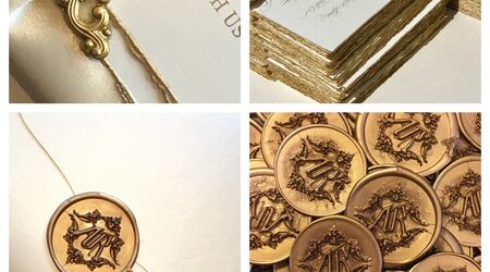 Lily of the valley oval wax seal stickers in classic gold, Set of 10 Wax  Seals by Maria Ferrer G.