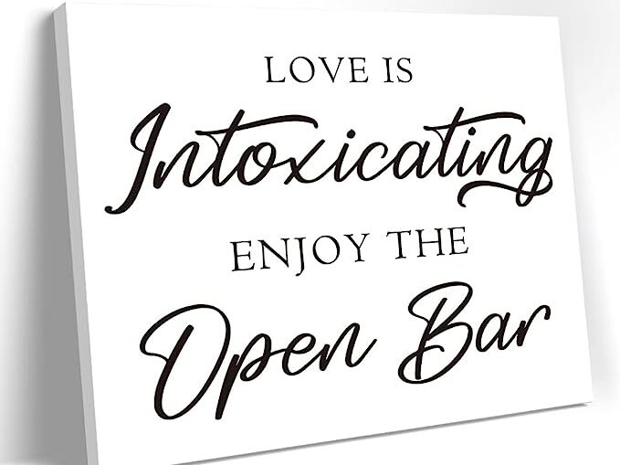 Mimosa Bar Sign Print Black and White Minimalist Wedding Signage