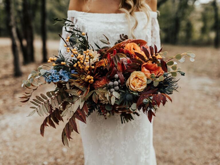 Fall floral arrangements add color texture shape with naturals