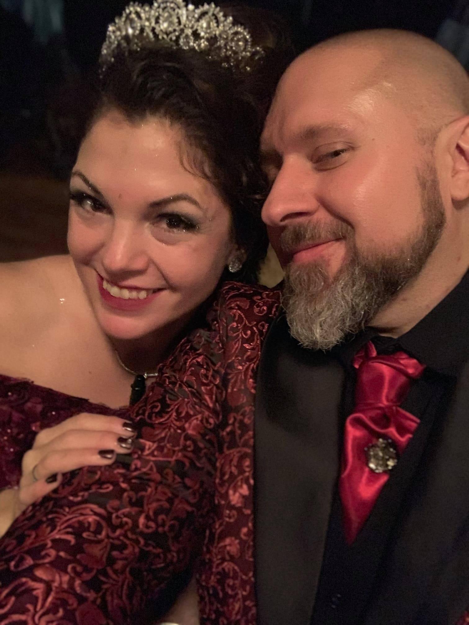 A wonderful night at the Turner Hall Ballroom in Milwaukee for the Yule Ball showed Angela that Tony was up for costume challenges! This thing really might work out :D