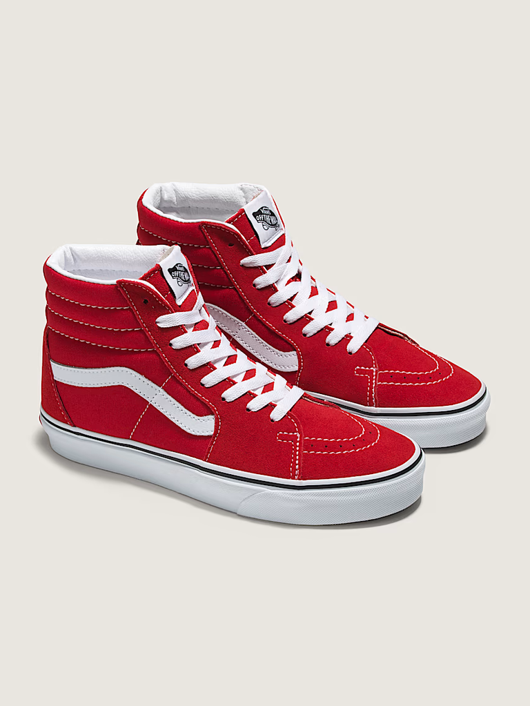 Vans red high-top bridal sneakers
