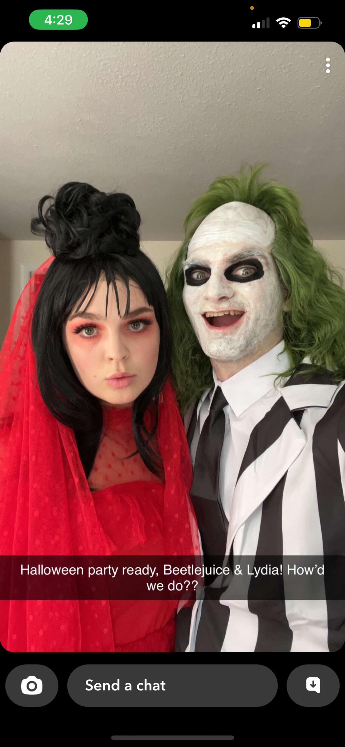 Lydia Deetz & Beetlejuice. 