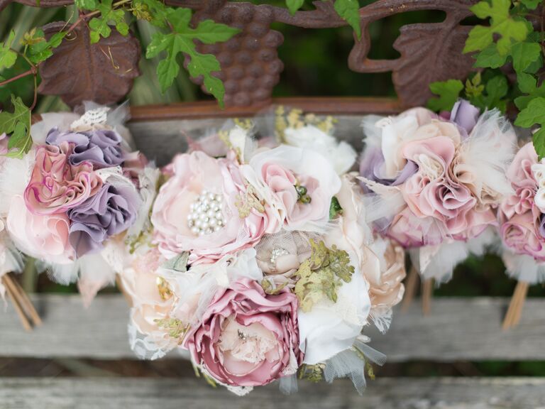 cheap silk flower bouquets for weddings