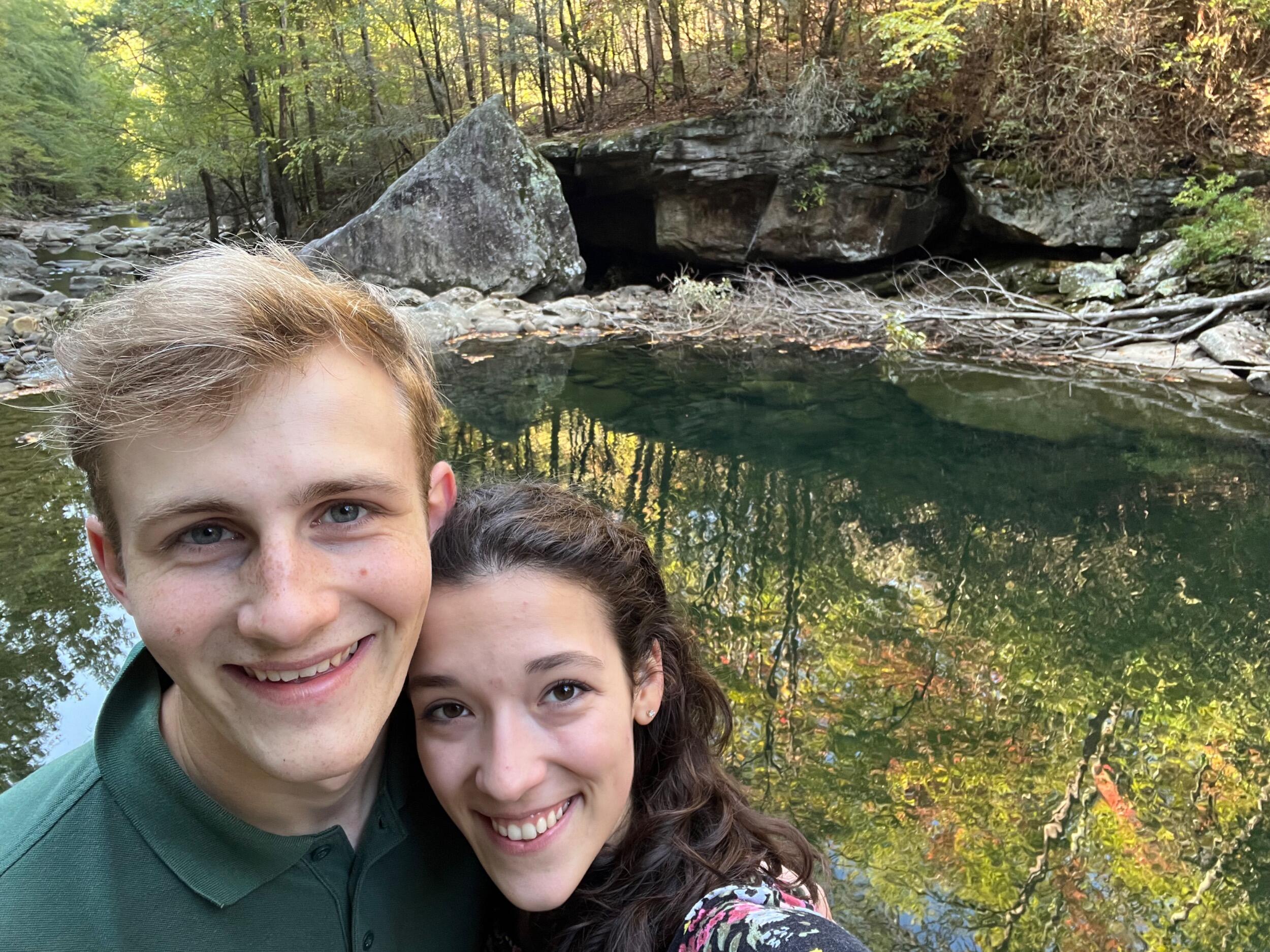 They went hiking at Pocket Wilderness in Dayton, TN, a week before John popped the question. It was beautiful! Later that day, John surprised Eliana with the TN aquarium, one of her favorite places!
