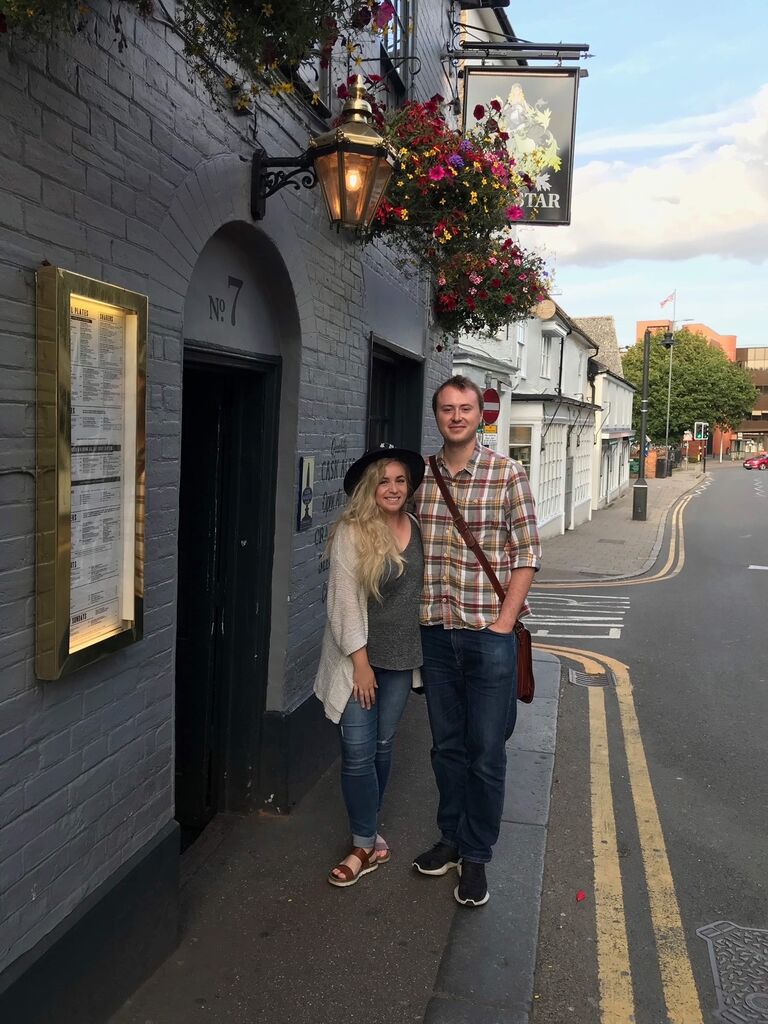 Naomi returned the favour and visited Adam in the UK. It was on this trip that Naomi first tried black pudding. Never again. 