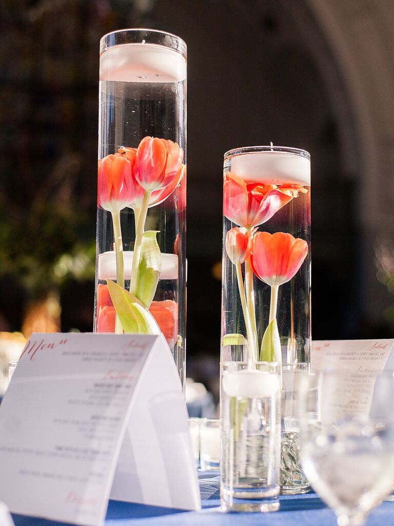 glass candle centerpieces wedding