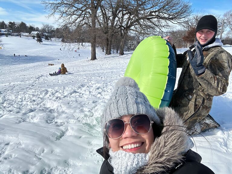 Sledding, Waveland Park DSM.