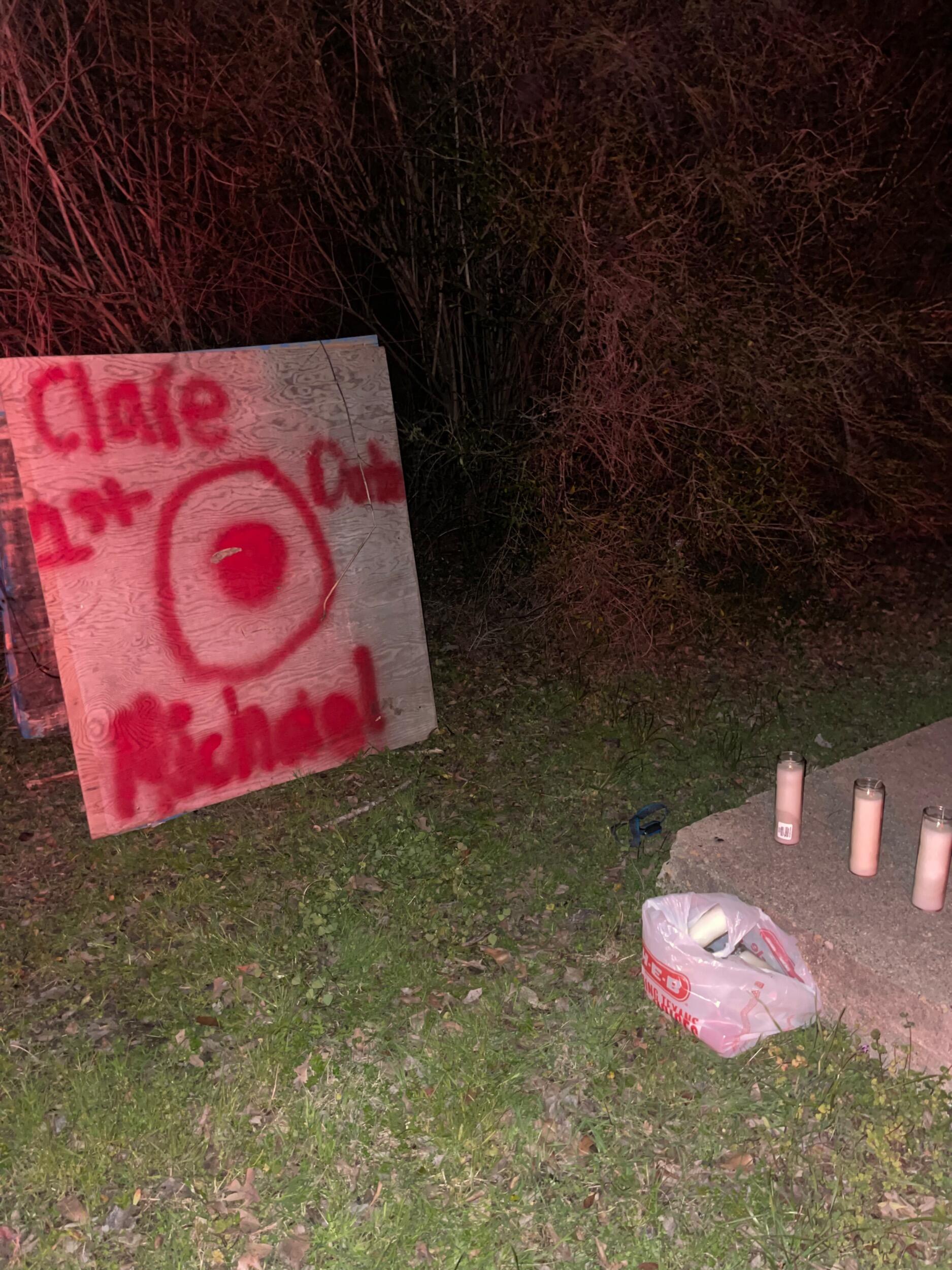 On February 11th Michael drove to Clare's house, knocked on her door and asked her on a date. A few days later they went on their first date--axe throwing in the woods. 