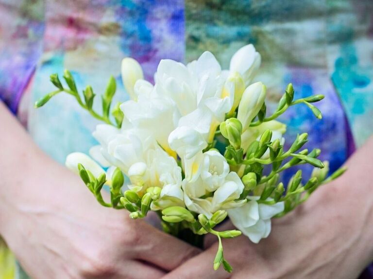 white freesia bouquet