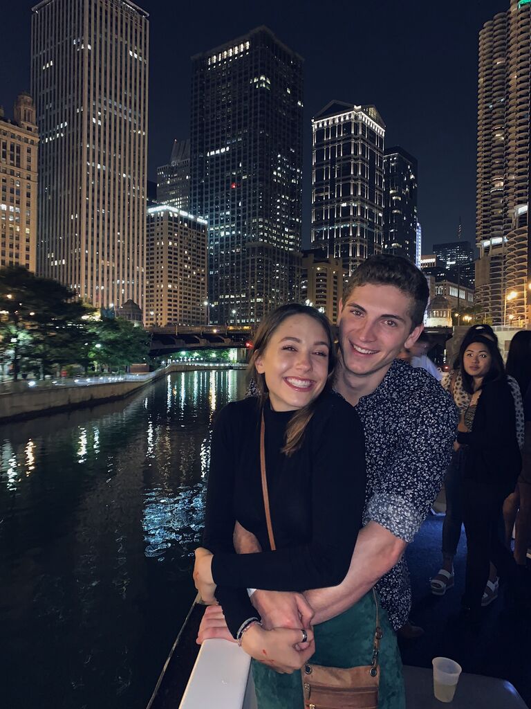 Chicago River Boat Night
