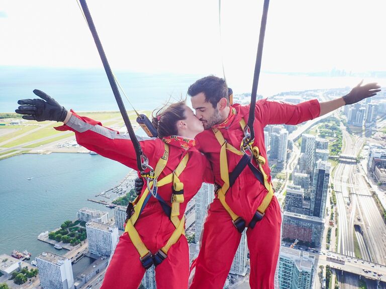 Kissing on top of the world- aka CN tower 