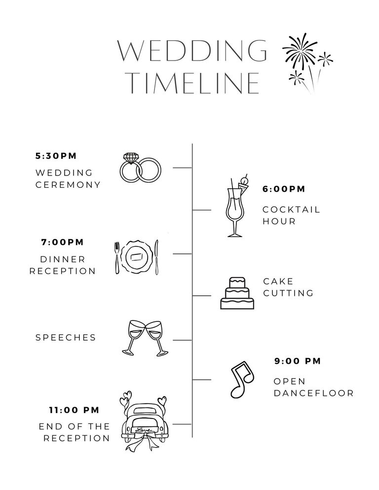 Wedding Day!
Guest arrive to ceremony location | Gazebo 55 at 5:00pm