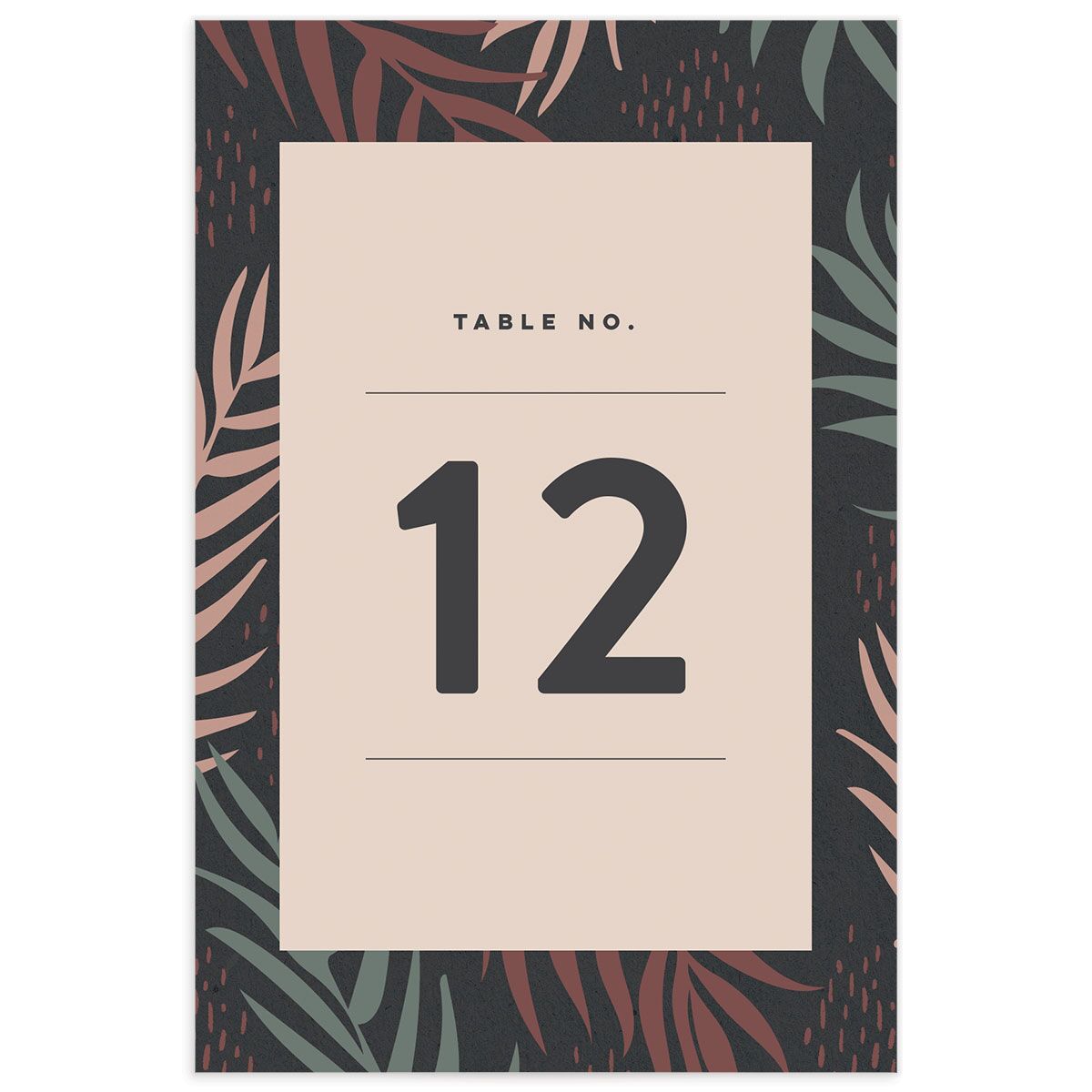 A Wedding Table Number from the Modern Palm Collection