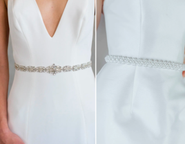 Two wedding dress belts