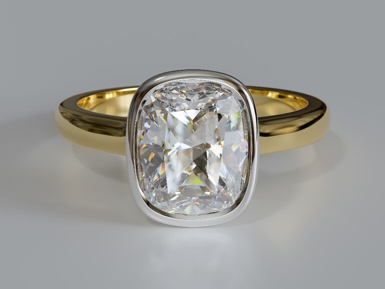 diamond engagement ring with bezel setting