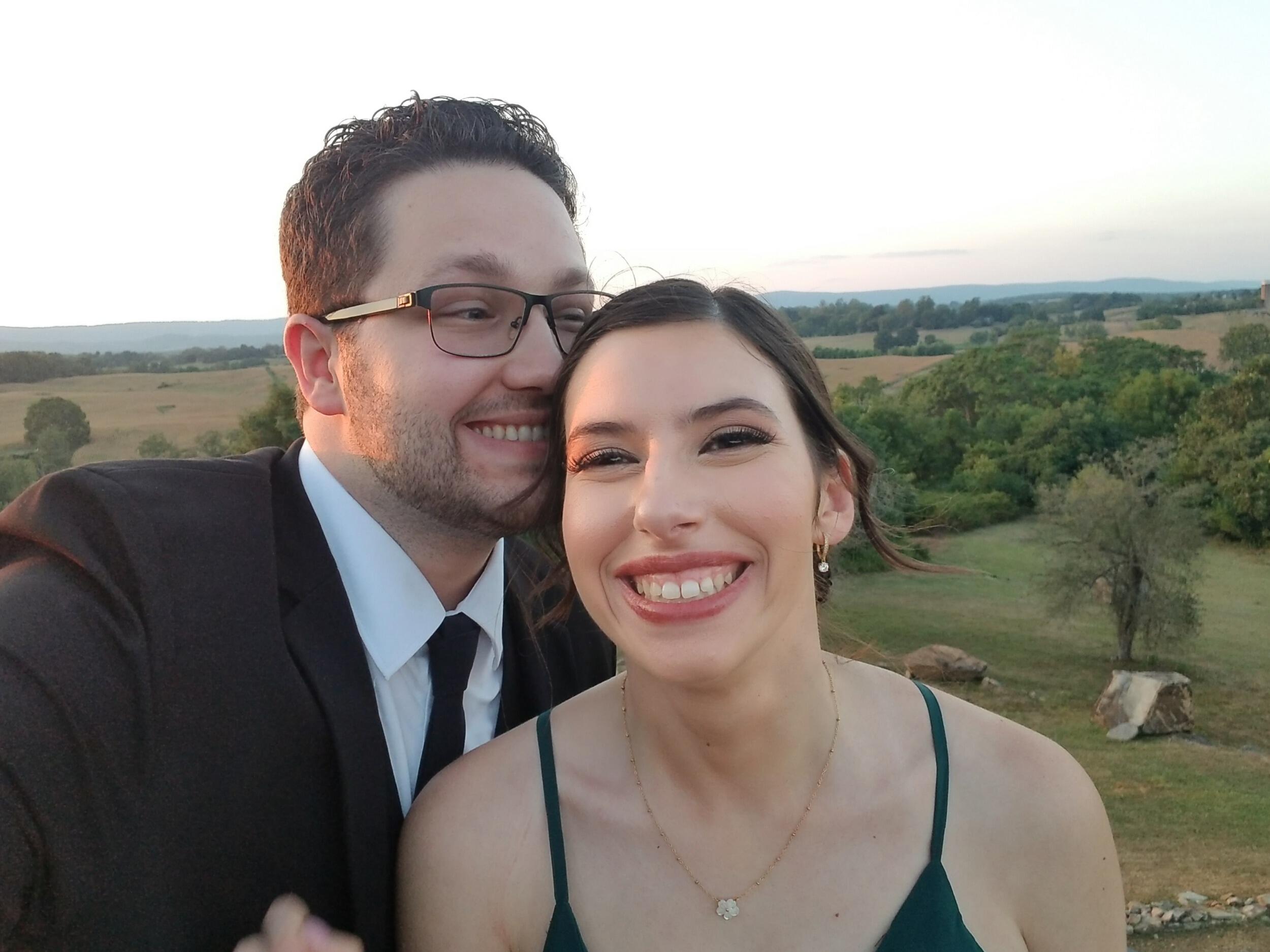 Kyle: Being able to be a complete goof with her is one of my favorite parts of our relationship. And the fact that she knows I'm a goof/annoyance AND she still said yes?!