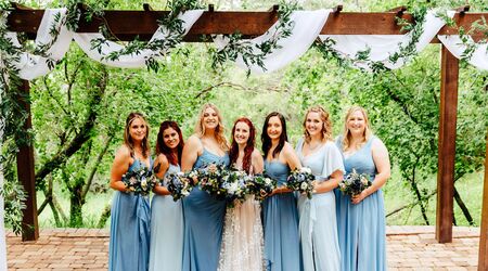 Wedgewood blue bridesmaid on sale dresses