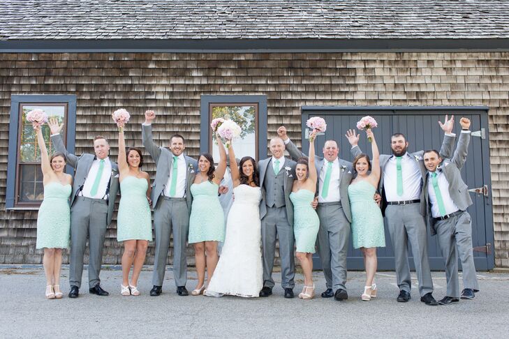 mint and grey wedding