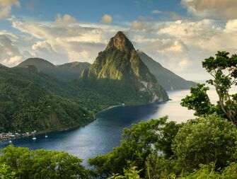 A majestic view of Saint Lucia's Piton peaks