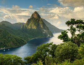 A majestic view of Saint Lucia's Piton peaks