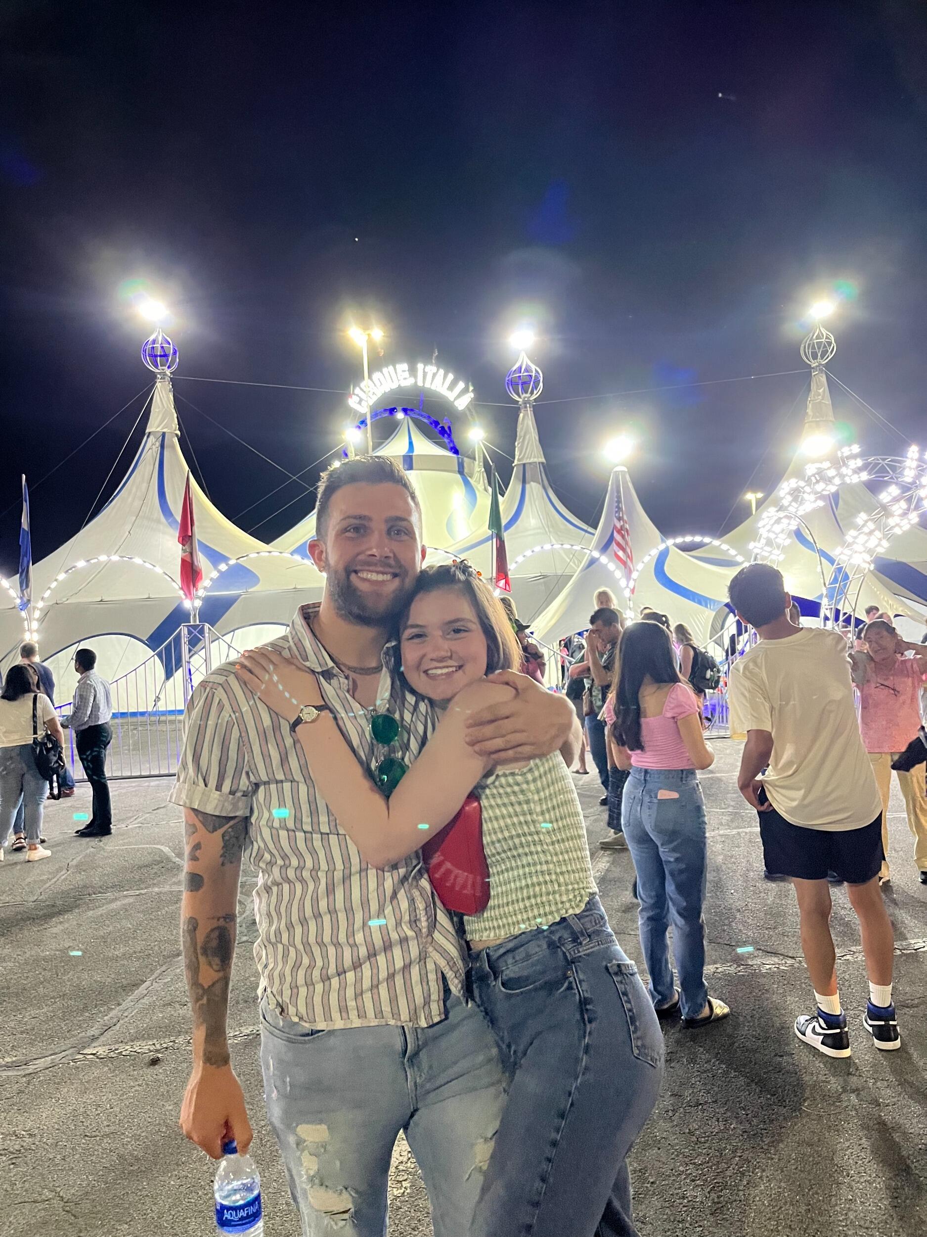 This picture was taken when we went to the circus, we had been dating for less than a month.