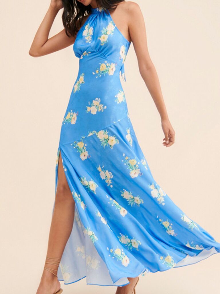 Blue floral LoveShackFancy maxi dress