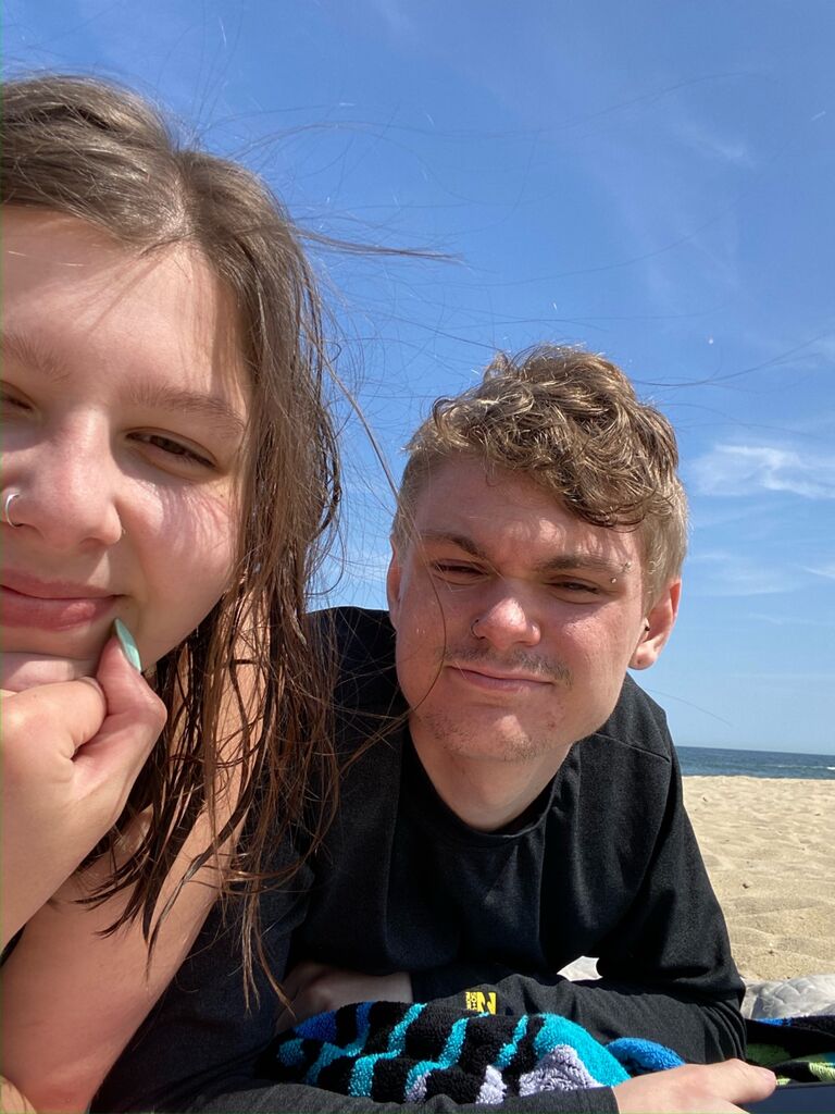 Us on one of our (many) beach trips to Belmar.
