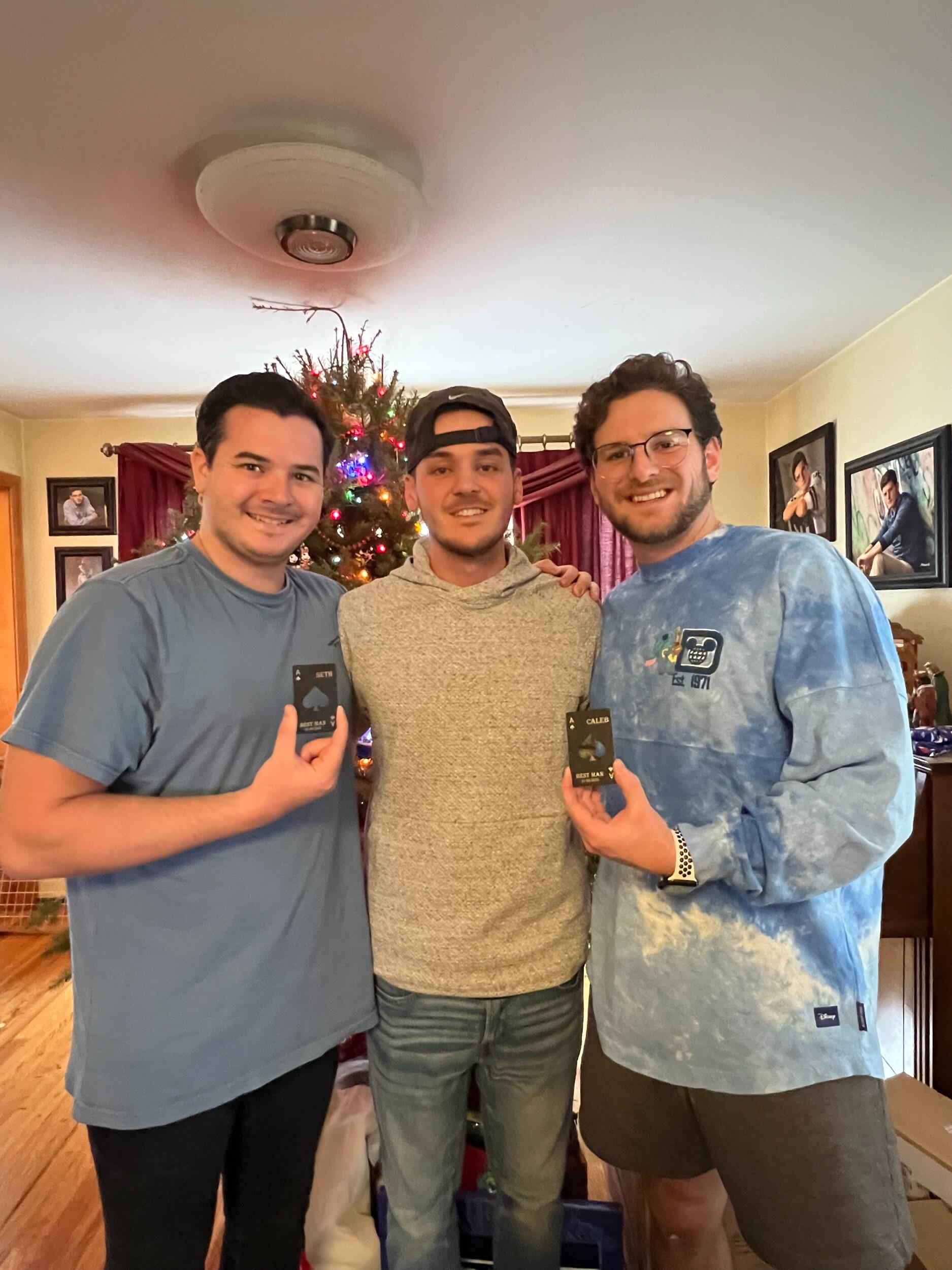 Jarod asked his best men and groomsmen to be in the wedding.