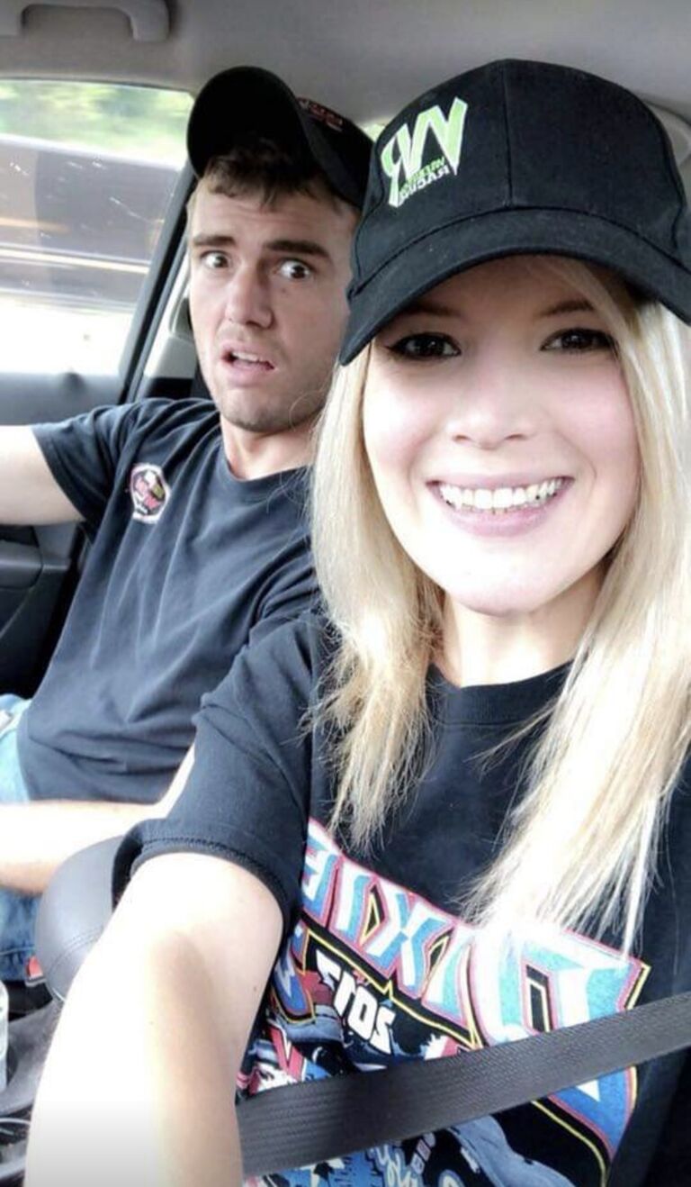 Kaukauna trip! 
Since we had such a blast on our road trip to North Carolina together, we decided to go on another trip shortly after returning home! In this photo, we are on our way to the Wisconsin International Speedway to watch the Dixieland 250 race. This was the first time Matt and I traveled to go spectate a race together. 