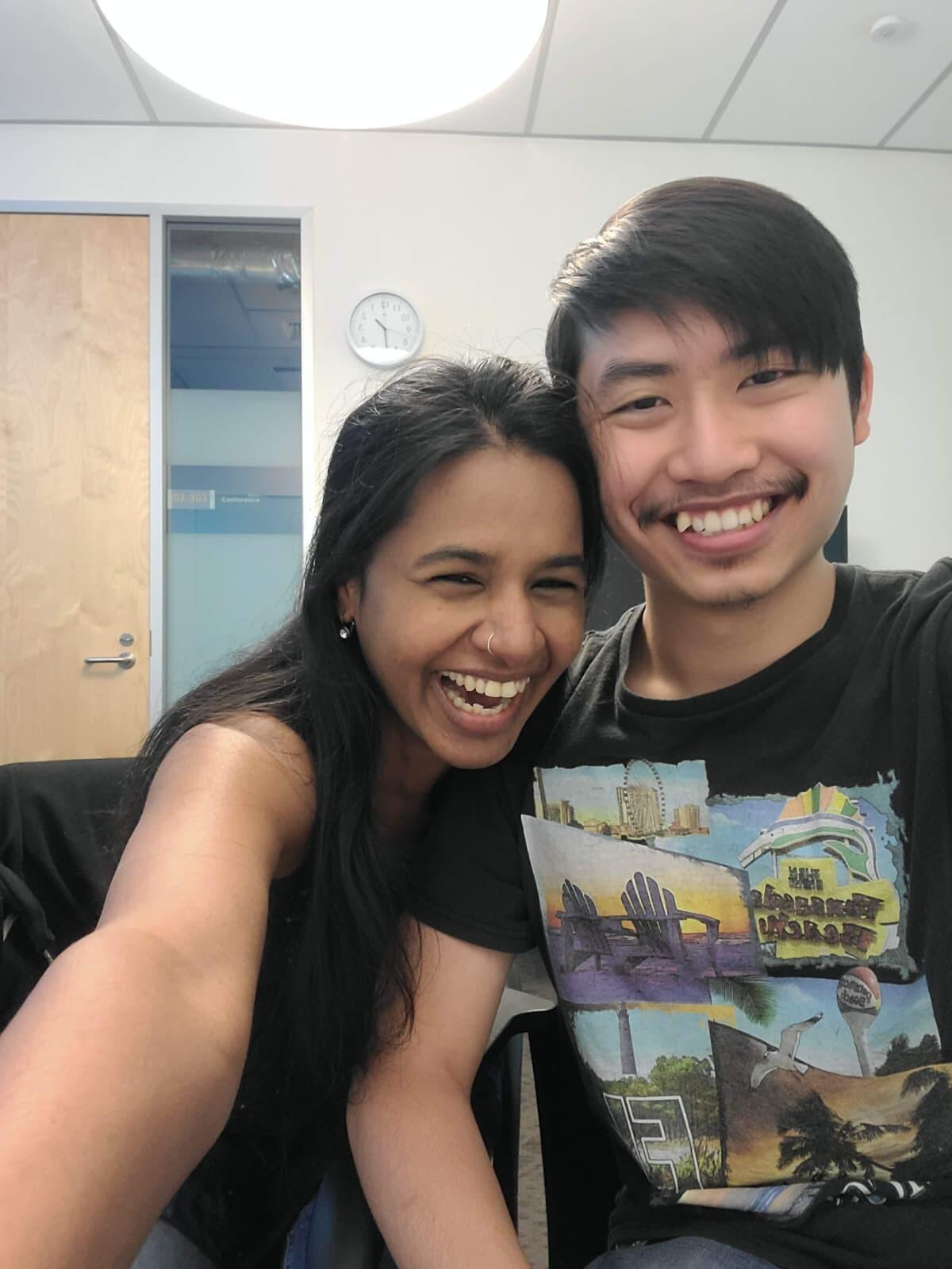 Even working at the office couldn't keep us apart.