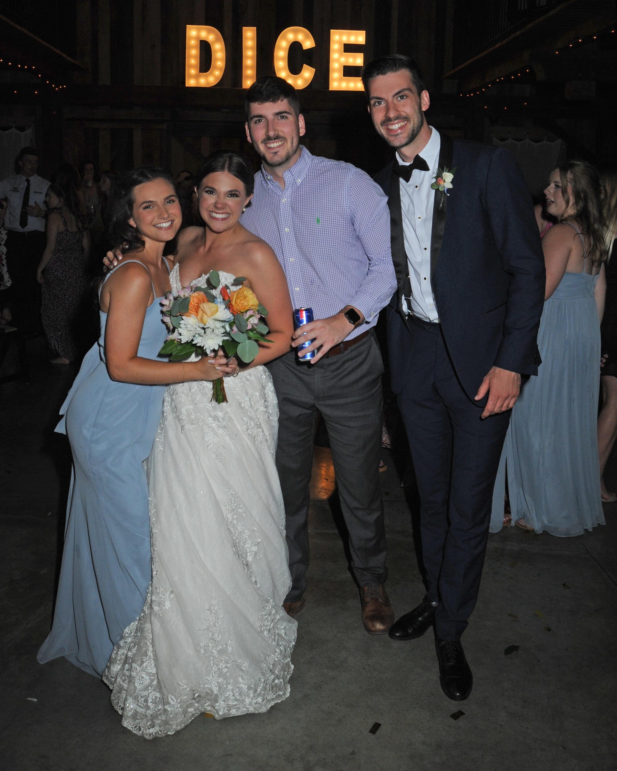 As you can see, we've gone to numerous weddings throughout our relationship. Grace caught the bouquet at one of her best friend's wedding & it was foreshadowing for sure!