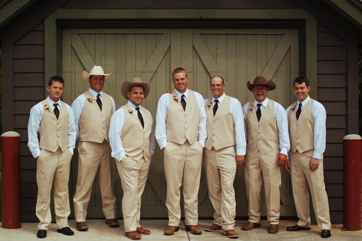 Casual, Country Taupe Groomsmen Attire