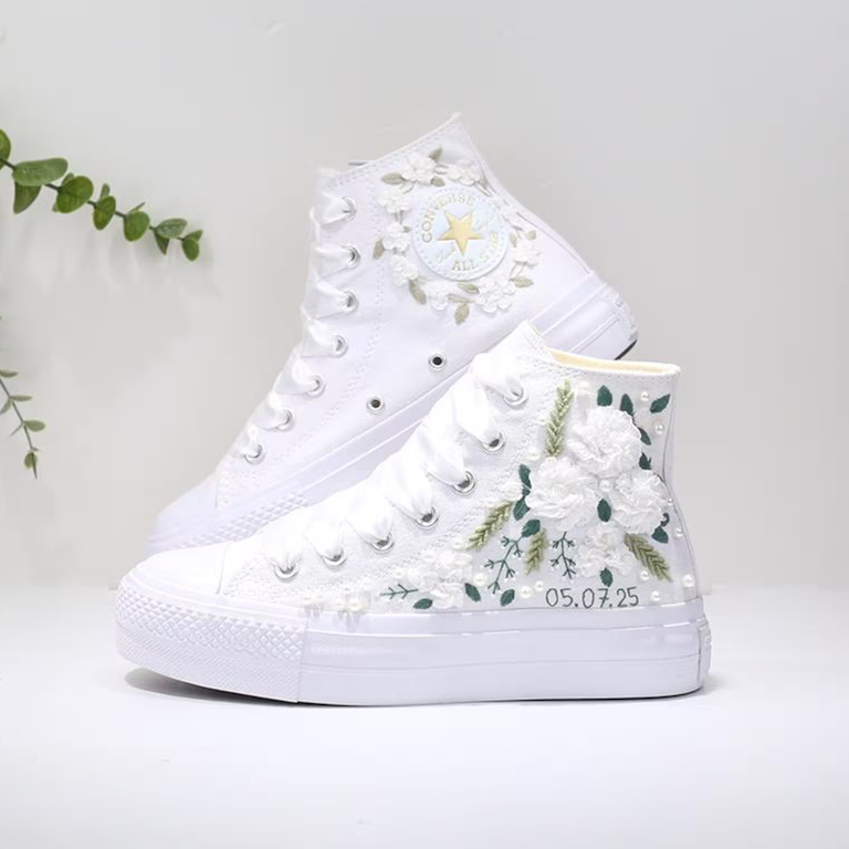 Lucky Store Converse floral bridal sneakers
