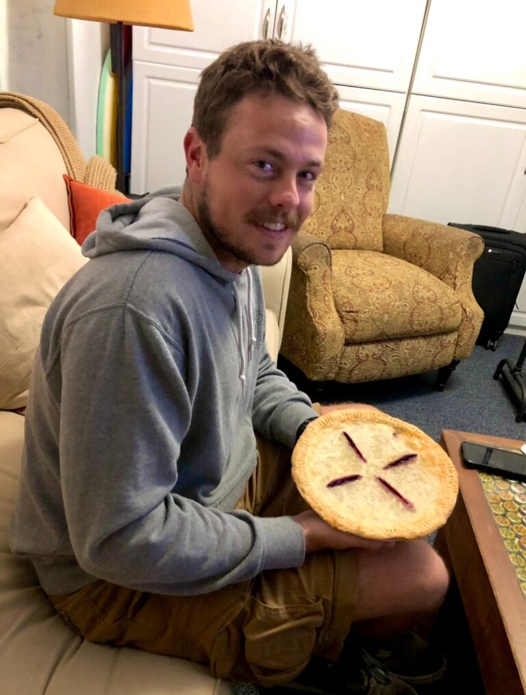 Chase's first birthday pie made from scratch by yours truly. 