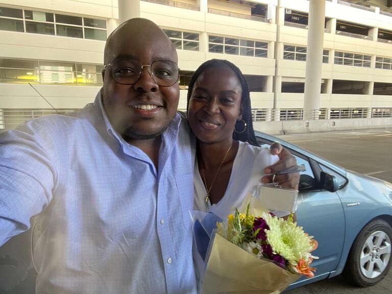 Our first time meeting in person.
