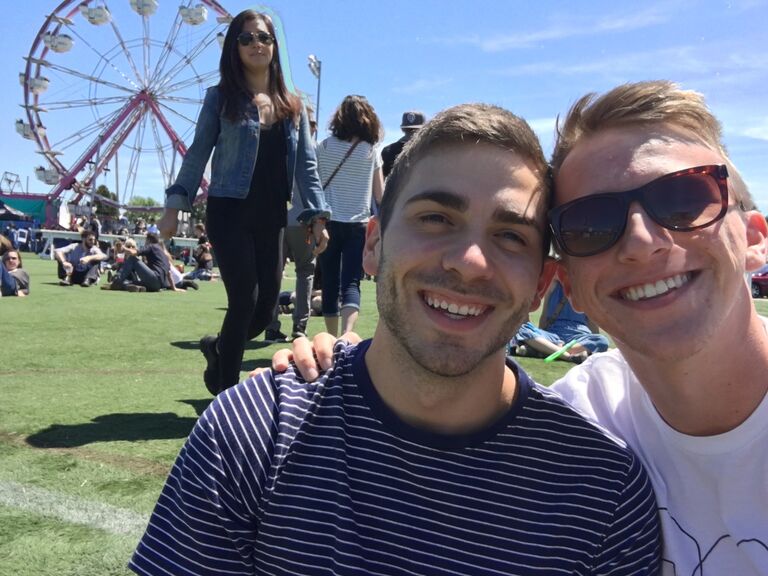 Just two months into the relationship, we took a leap of faith and bought tickets to a music festival in Boston that was still three months away. We had a backup plan to sell the tickets online if we didn't make to to May. Thankfully, that backup plan never came to fruition. 