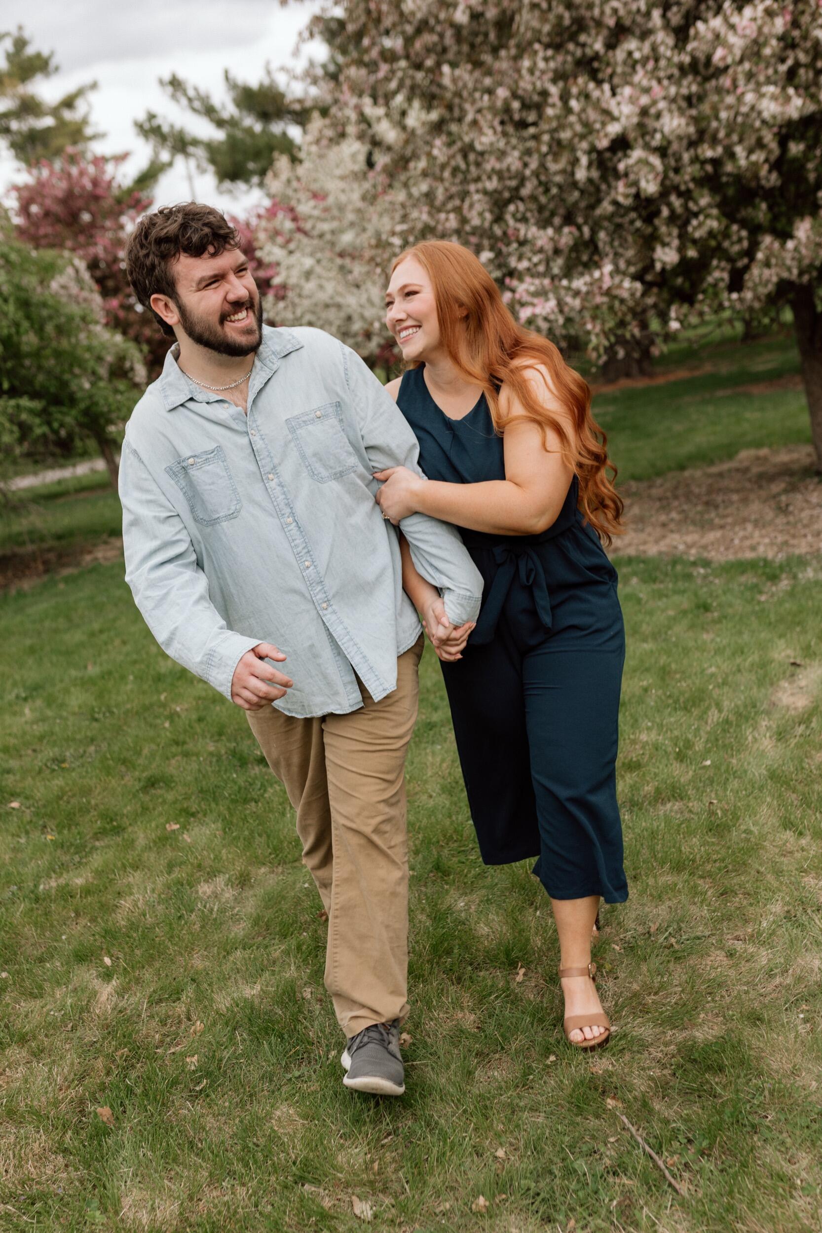 Capturing our engagement photos at Waterworks Park in Des Moines