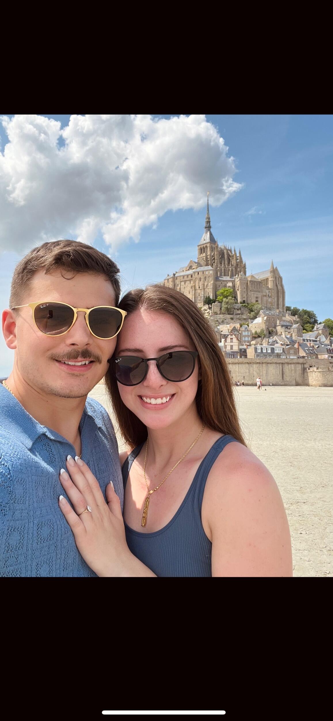 WE GOT ENGAGED!! We were in France visiting my Grandmother and took the most stunning trip to Mont Saint-Michele. We walked away from the crowd and Jared got down on one knee and asked me to marry him - I said yes of course! 