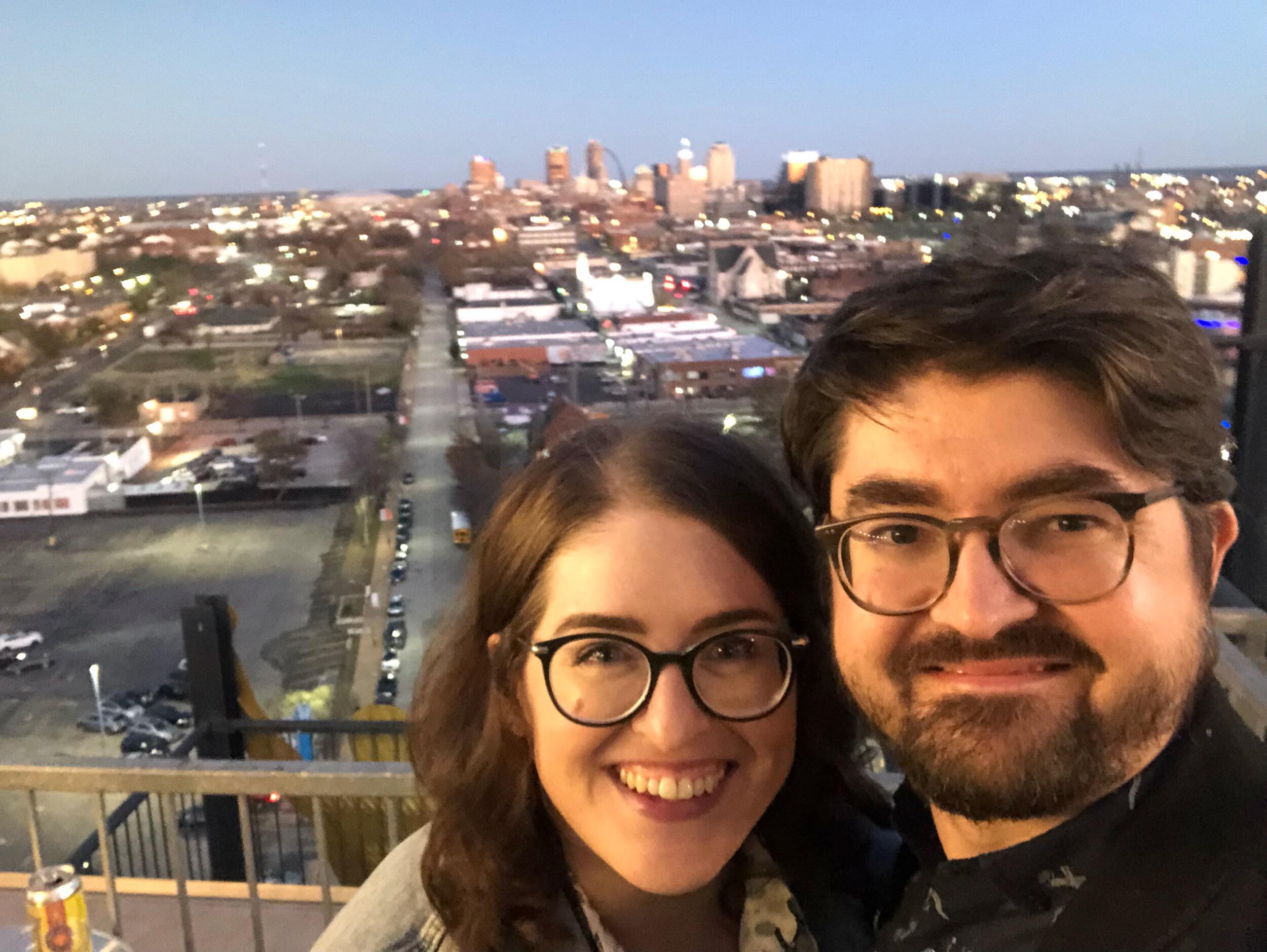 Drinks at a rooftop bar before seeing Jurassic Park at the STL Symphony