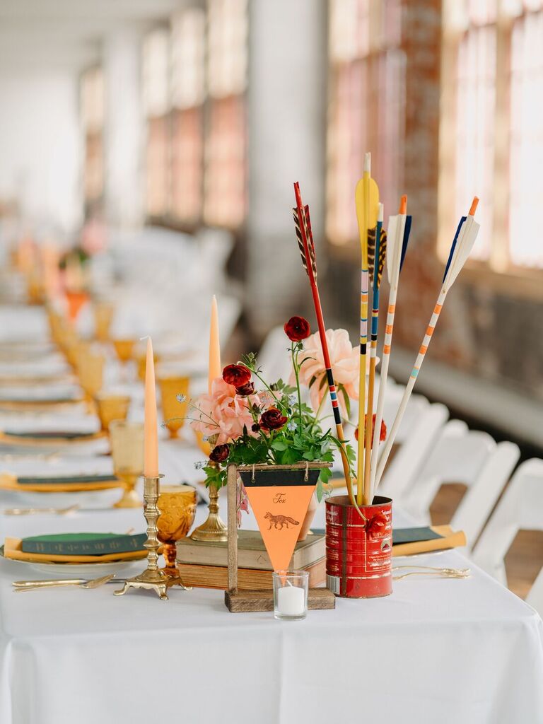 Summer camp themed centerpiece