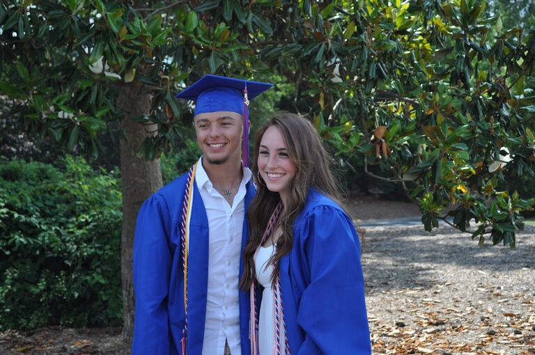 Finally graduation where they had a drive through graduation next to each other with both of their families together. 