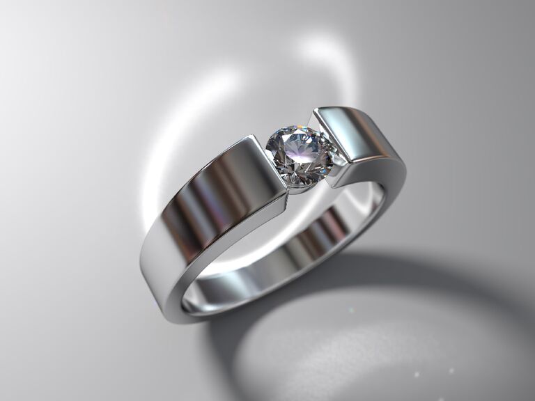 diamond engagement ring with tension setting