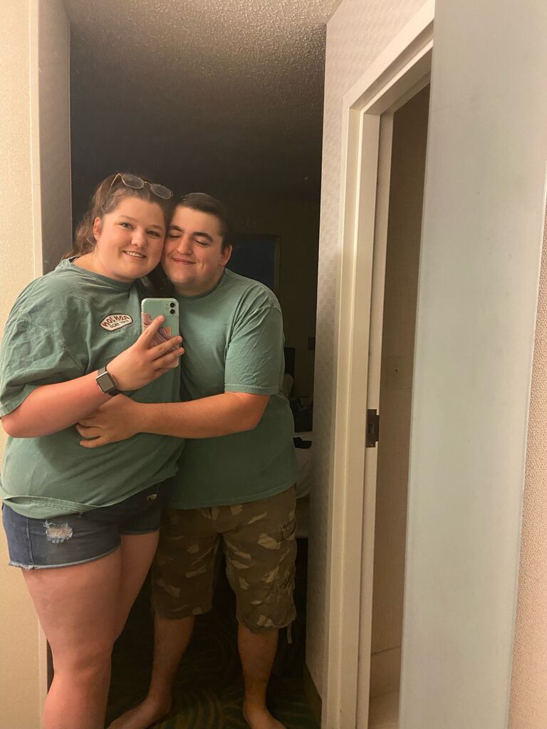 The couple's first trip to Kings Island. 