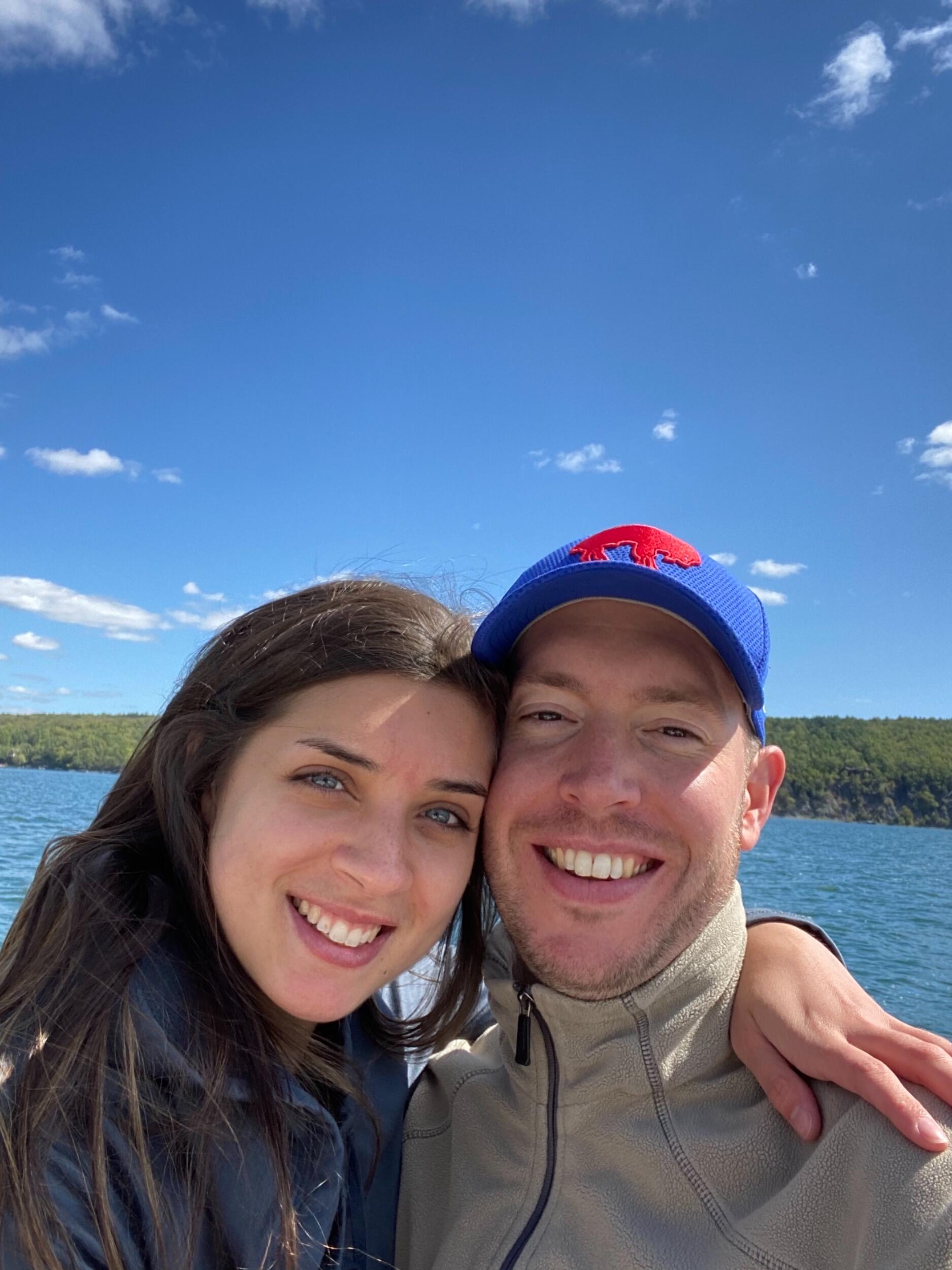 Hannah and James celebrate their 1 year dating anniversary by renting a boat on Canadaigua Lake and spending the night at The Lake House resort. 