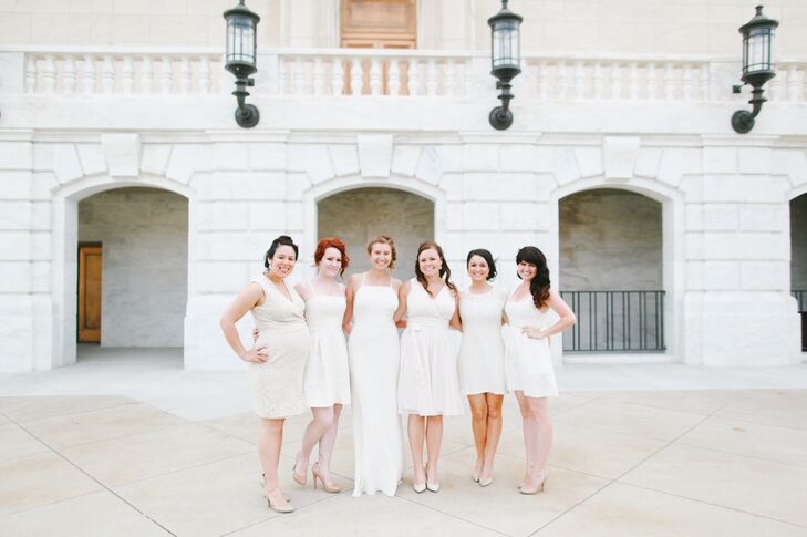 cream maid of honor dresses