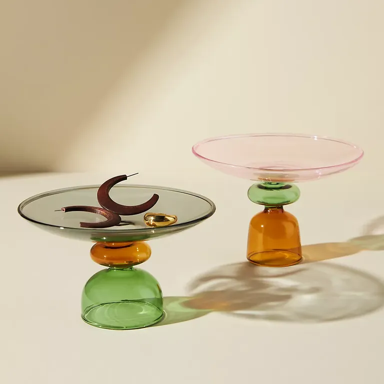 Vintage Glass Match Holder Trinket Dish