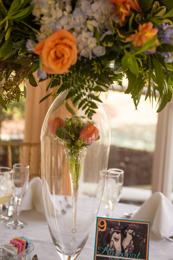 Tall Centerpiece With Orange Flower Arrangements