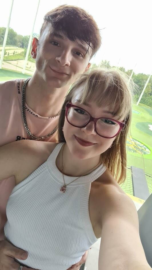 For one of our first dates, we went top golfing!