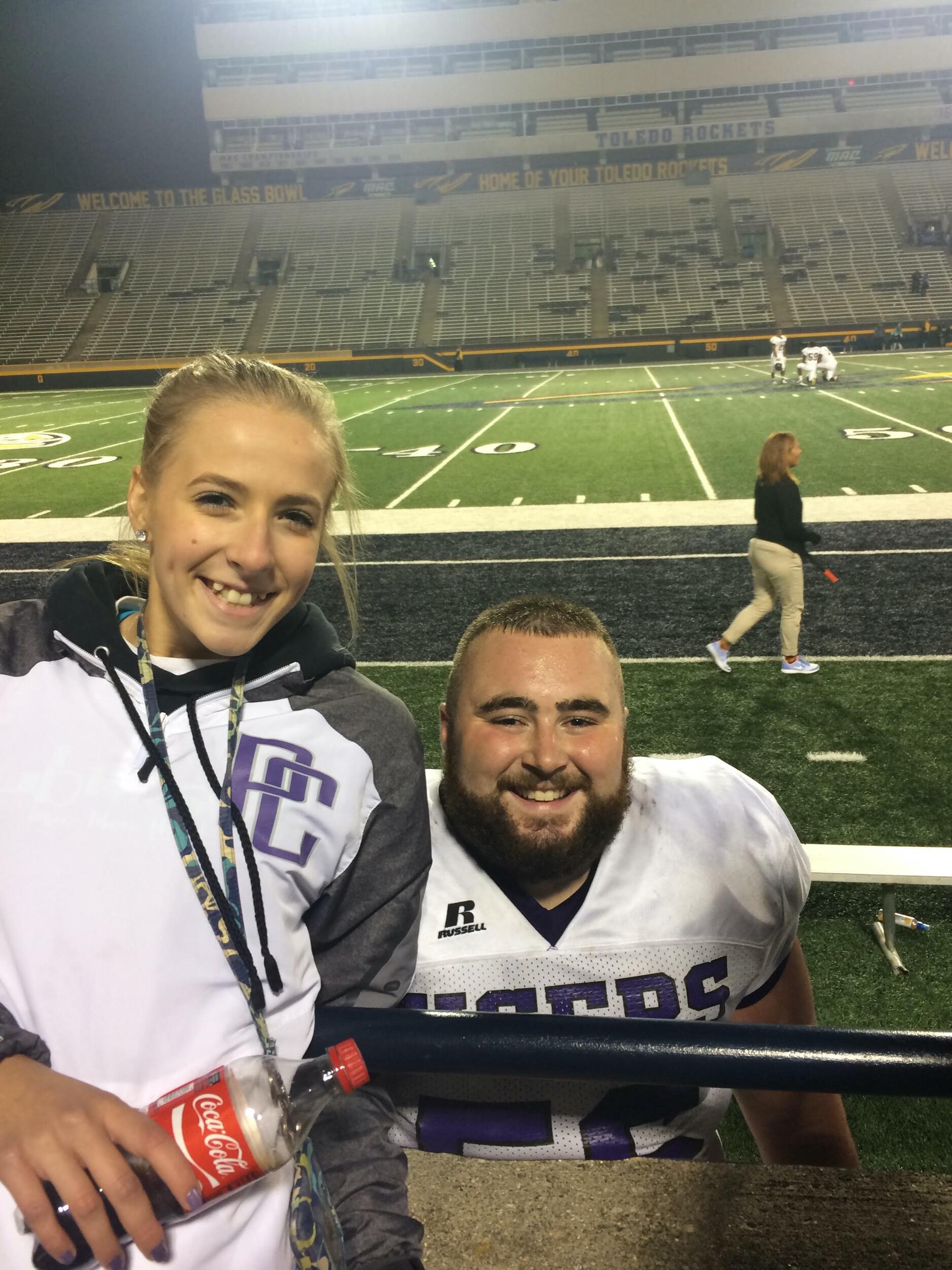 The last first game of high school football, I think we both were a little sad to see it go. 